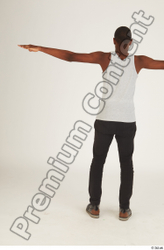 Whole Body Man T poses Black Casual Slim Standing Street photo references